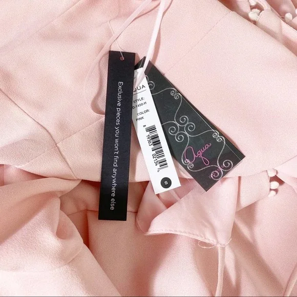 Bloomingdale Aqua Cute dress pink tieredCocktail Party NewYear Wedding Small - Picture 11 of 12